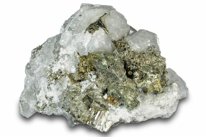 Columnar Calcite Crystals on Pyrite - Fluorescent! #319338
